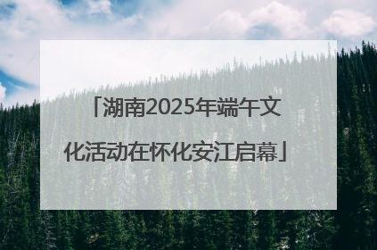 湖南2025年端午文化活动在怀化安江启幕